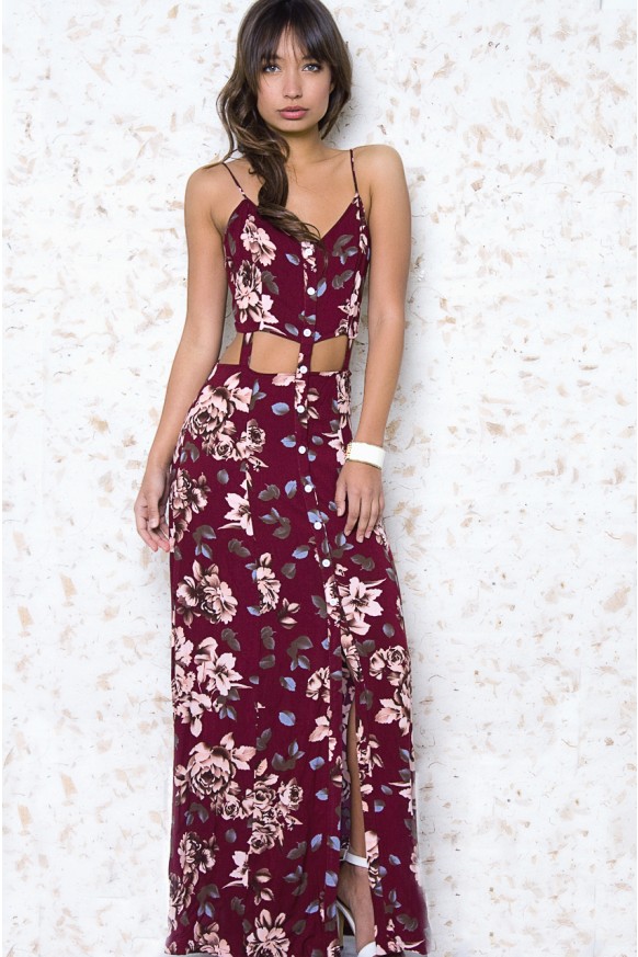 Vivaldi Red Floral Maxi Dress